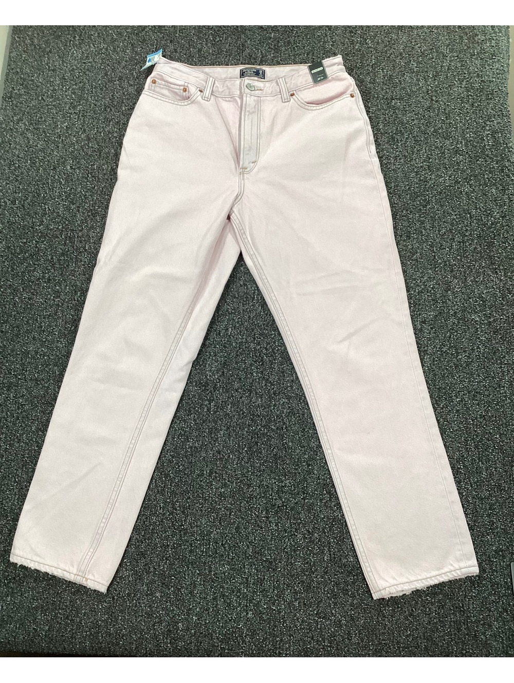NWT American Eagle Light Pink High-Rise Straight Mom Jeans Size 16